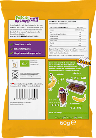 Kindersnack Knusper Donuts Banane, Kakao & Zimt ab 3 Jahren Freche Freunde