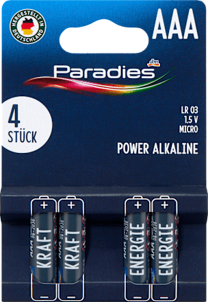 Batterien AAA Power Alkaline Paradies