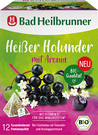Früchtetee, Heißer Holunder mit Aronia (12 Beutel) Bad Heilbrunner