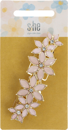 Patentspange rosa Blumen s-he stylecollection