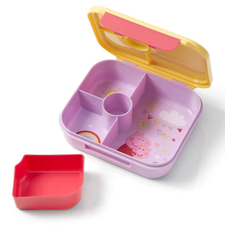 Brotdose mit Fächern Peppa Pig lila/gelb babylove