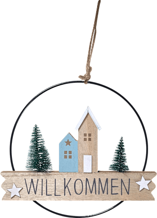 Metallring mit Häusern zum Aufhängen Dekorieren & Einrichten