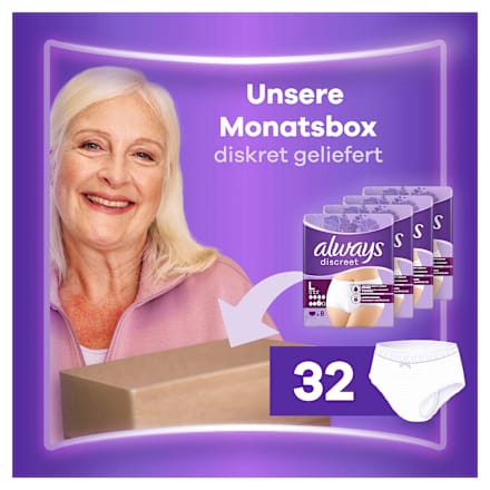 discreet Pants Inkontinenz Plus Gr. L, Vorteilspack (4x8 St) always