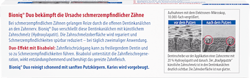 Zahnpasta Zahncreme bei Schmerzempfindlichkeit Bioniq®