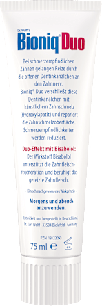 Zahnpasta Zahncreme bei Schmerzempfindlichkeit Bioniq®