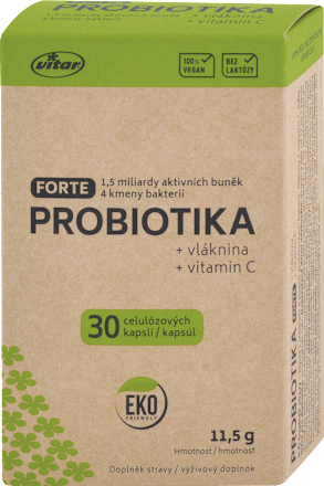 Kapsuly Probiotika Forte + vláknina a vitamín C vitar