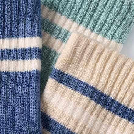 Tennissocken mit Streifen-Muster, blau + beige, Gr. 29/31 ALANA