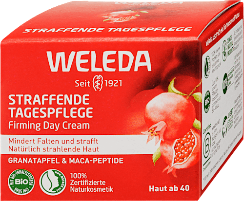 Bőrfeszesítő nappali arckrém gránátalmával és maca peptidekkel WELEDA