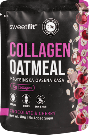 COLLAGEN PROTEINSKA OVSENA KAŠA sa ukusom čokolade i višnje sa zaslađivačem sweetfit