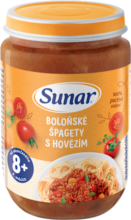 příkrm boloňské špagety s hovězím 8m+ Sunar