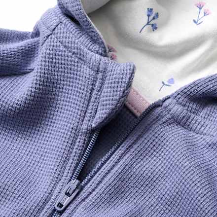 Sweatjacke mit Waffel-Struktur & Blüten-Muster, blau, Gr. 68 ALANA