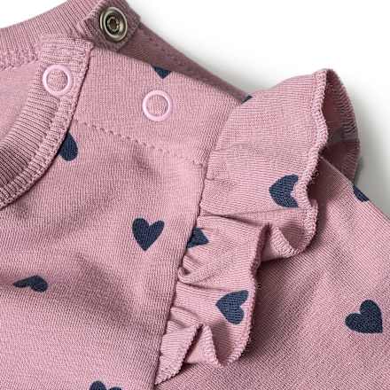 Body Langarm Pro Climate mit Herz-Muster, lila, Gr. 74/80 ALANA