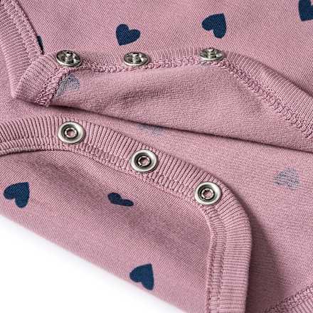 Body Langarm Pro Climate mit Herz-Muster, lila, Gr.  86/92 ALANA