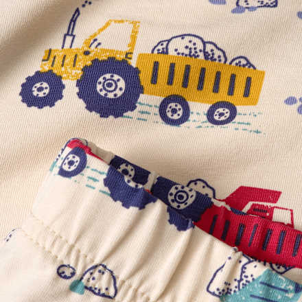 Schlafanzug Pro Climate mit Baustellenfahrzeug-Muster, beige, Gr. 104 ALANA