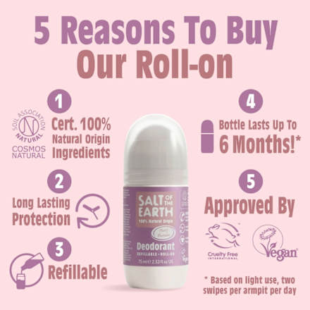 Salt of the Earth deo roll-on – Peony Blossom Salt of the earth
