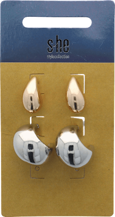 Ohrstecker-Set gold silber Tropfen s-he stylecollection