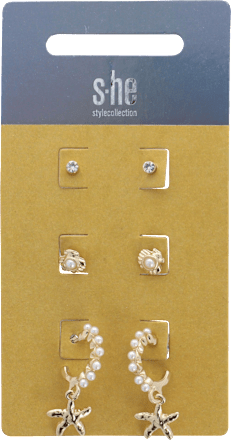 Ohrstecker-Set gold mit Seestern Anhänger s-he stylecollection