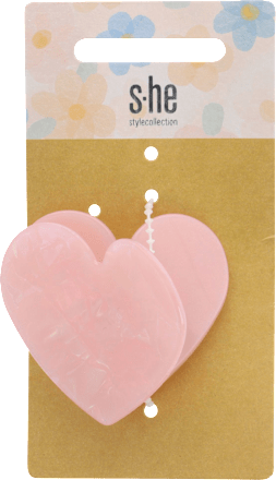 Haarklammer rosa Herzform s-he stylecollection