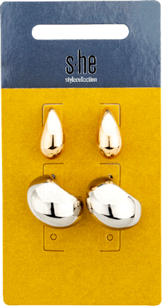Ohrstecker-Set gold silber Tropfen s-he stylecollection