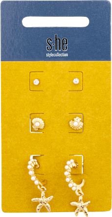 Ohrstecker-Set gold mit Seestern Anhänger s-he stylecollection