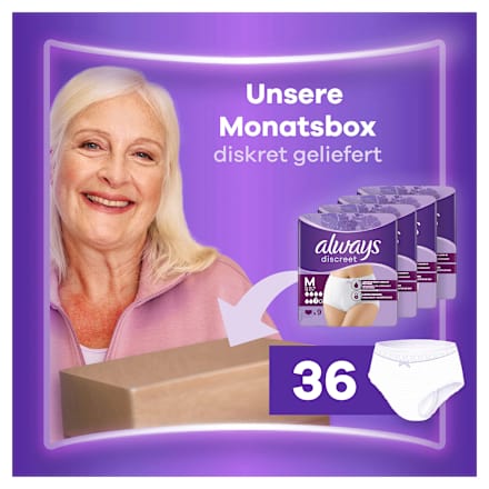discreet Pants Inkontinenz Plus Gr. M, Vorteilspack (4x9 St) always