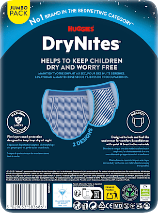 Pyjama Pants Jungen 13+ Jahre, Jumbopack HUGGIES DryNites