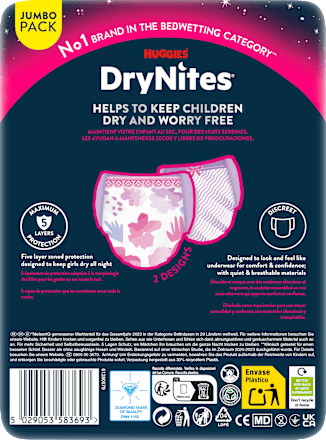 Pyjama Pants Mädchen 13+ Jahre, Jumbopack HUGGIES DryNites
