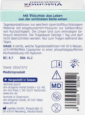 Soczewki jednodniowe -2,25 VISIOMAX