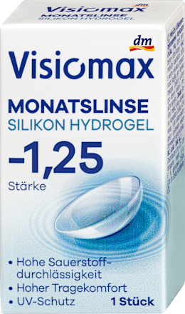 Mesečna kontaktna leča Silikon Hydrogel, dioptrija -1,25 Visiomax