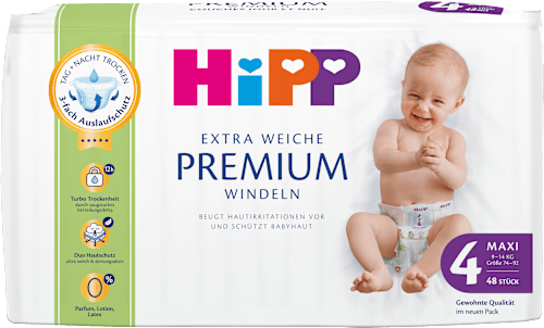 Windeln Extra Weich Premium Maxi Gr. 4 (9-14 kg) HiPP