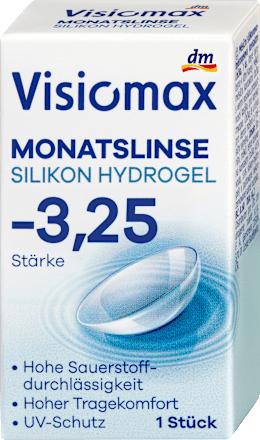 Mesečna silikonsko-hidrogelna kontaktna leča, dioptrija -3,25 visiomax