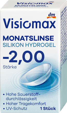 Mjesečna kontaktna leća od silikon-hidrogela – dioptrija -2,00 visiomax