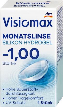 Mesačné kontaktné šošovky silikón, dioptria -1,00 Visiomax
