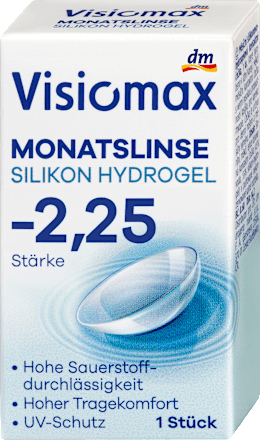 Mesačné kontaktné šošovky silikón, dioptria -2,25 Visiomax