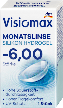 Soczewka kontaktowa miesięczna silikonowo-hydrożelowa -6,00 VISIOMAX