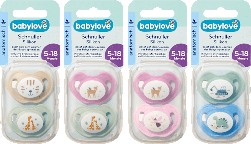 Succhietto anatomico in silicone, 5-18 mesi, assort. babylove