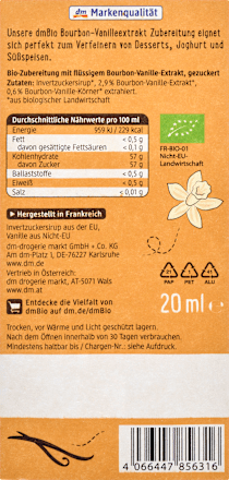 Bourbon-Vanilleextrakt Zubereitung dmBio