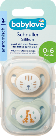 Succhietto anatomico in silicone, 0-6 mesi, assort. babylove