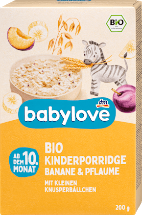 Porridge per bambini prugna e banana babylove