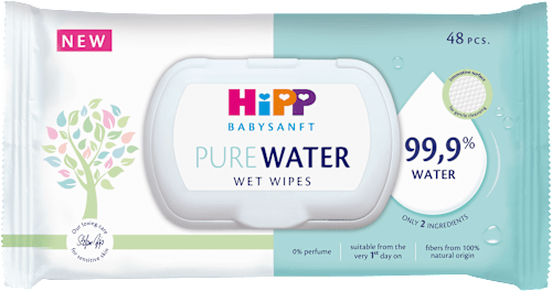 Chusteczki nawilżane Pure Water, 99,9% wody HiPP Babysanft