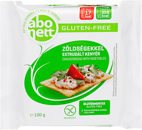 Zöldséges extrudált kenyér, gluténmentes Abonett