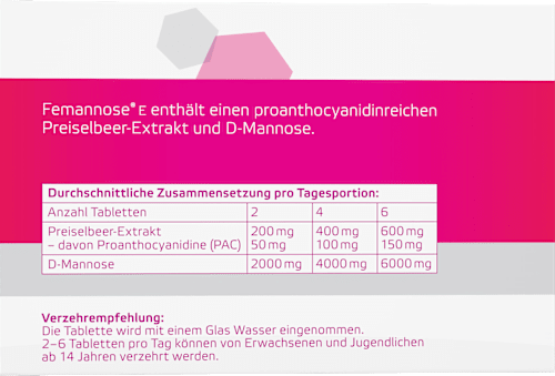 Femannose E D-Mannose 1g Tabletten mit Preiselbeer-Extrakt FEMANNOSE
