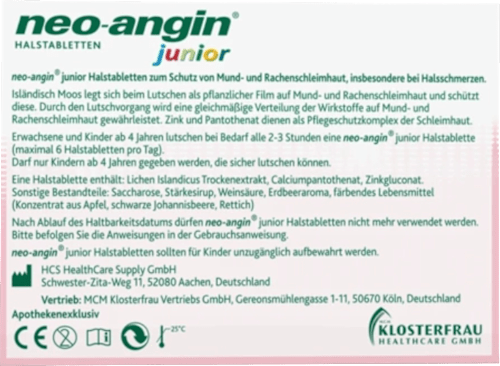 neo-angin junior Halstabletten neo-angin