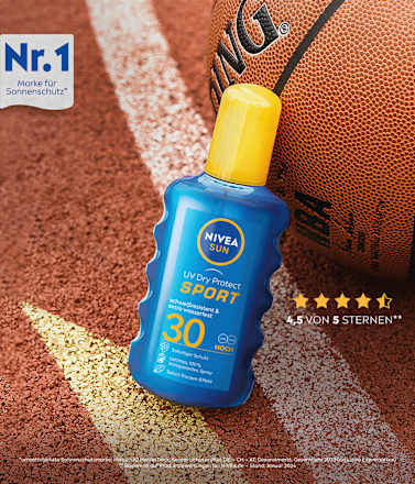 Sonnenspray UV Dry Protect Sport Transparent LSF 30 NIVEA SUN