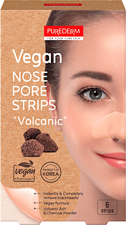 Plasturi pentru nas cu cenușă vulcanică si pudră de carbune PUREDERM