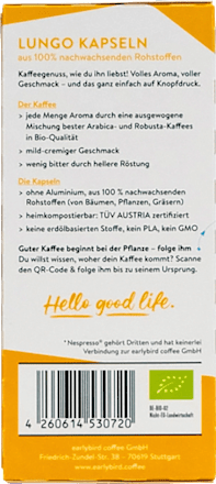 Kaffeekapseln Lungo earlybird coffee