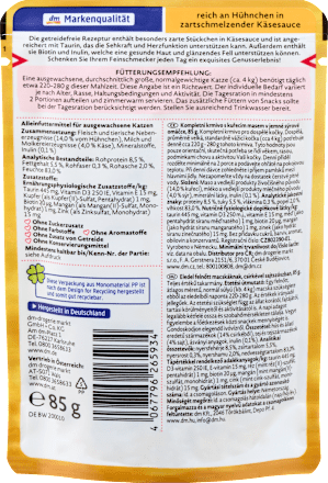 Mokra karma dla kota, kurczak w sosie serowym Dein Bestes