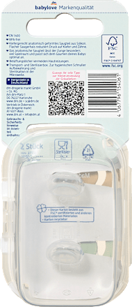 Schnuller Silikon anatomisch, beige/mint, Gr. 2, 5-18 Monate babylove