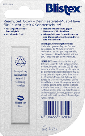 Lippenpflege Protect Plus Schutz und Pflege Festival Edition  Blistex