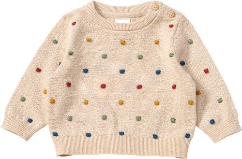 Pullover mit Noppen-Muster & Holzknöpfen, beige, Gr. 68 ALANA
